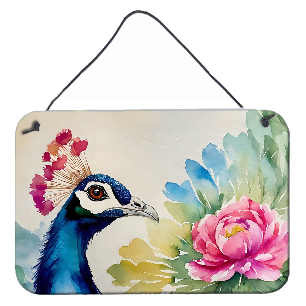 NEW Peacock Wall or Door Hanging Prints Aluminum Metal Sign Kitchen Wall Bar Bathroom Plaque Home Decor, 8HX12W, Multicolor