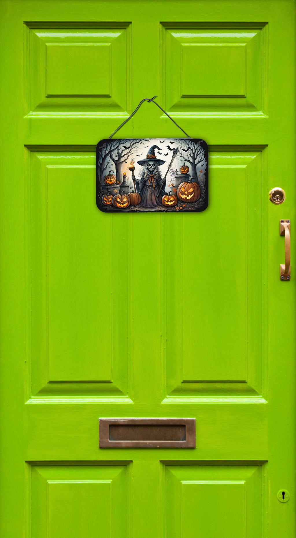 NEW Witch Spooky Halloween Wall or Door Hanging Prints Aluminum Metal Sign Kitchen Wall Bar Bathroom Plaque Home Decor, 8HX12W, Multicolor