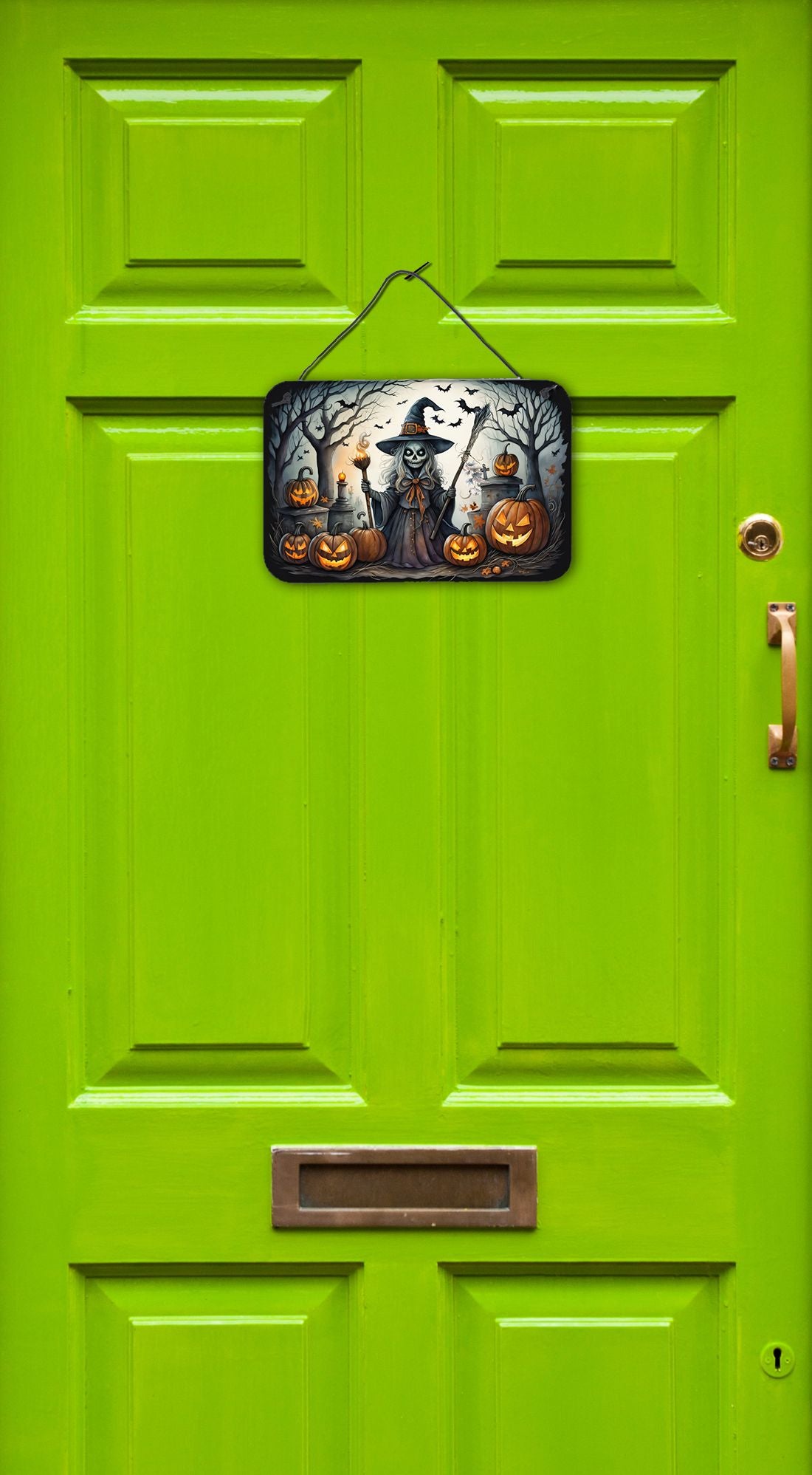 NEW Witch Spooky Halloween Wall or Door Hanging Prints Aluminum Metal Sign Kitchen Wall Bar Bathroom Plaque Home Decor, 8HX12W, Multicolor