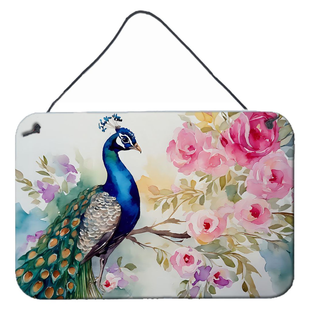 NEW Peacock Wall or Door Hanging Prints Aluminum Metal Sign Kitchen Wall Bar Bathroom Plaque Home Decor, 8HX12W, Multicolor