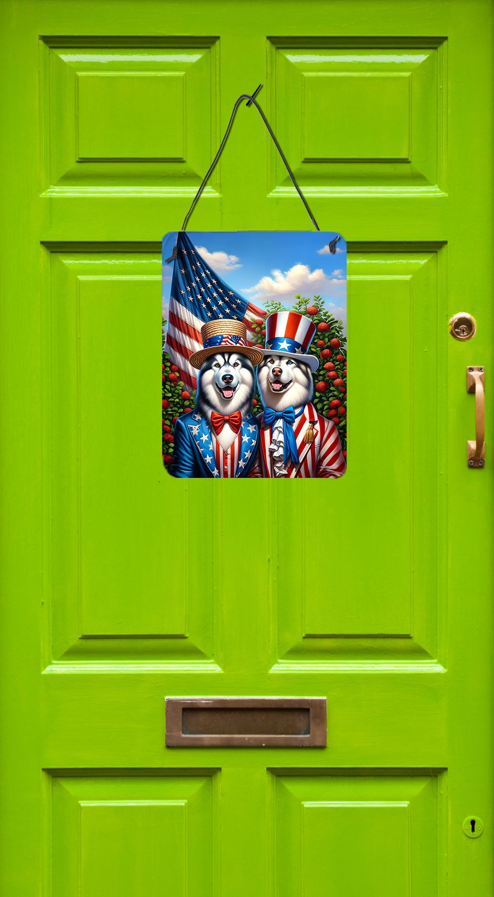 NEW All American Alaskan Malamute Wall or Door Hanging Prints Aluminum Metal Sign Kitchen Wall Bar Bathroom Plaque Home Decor Front Door Plaque, 12x16, Multicolor