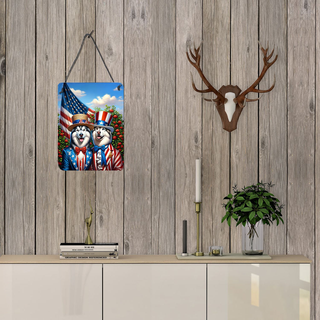 NEW All American Alaskan Malamute Wall or Door Hanging Prints Aluminum Metal Sign Kitchen Wall Bar Bathroom Plaque Home Decor Front Door Plaque, 12x16, Multicolor