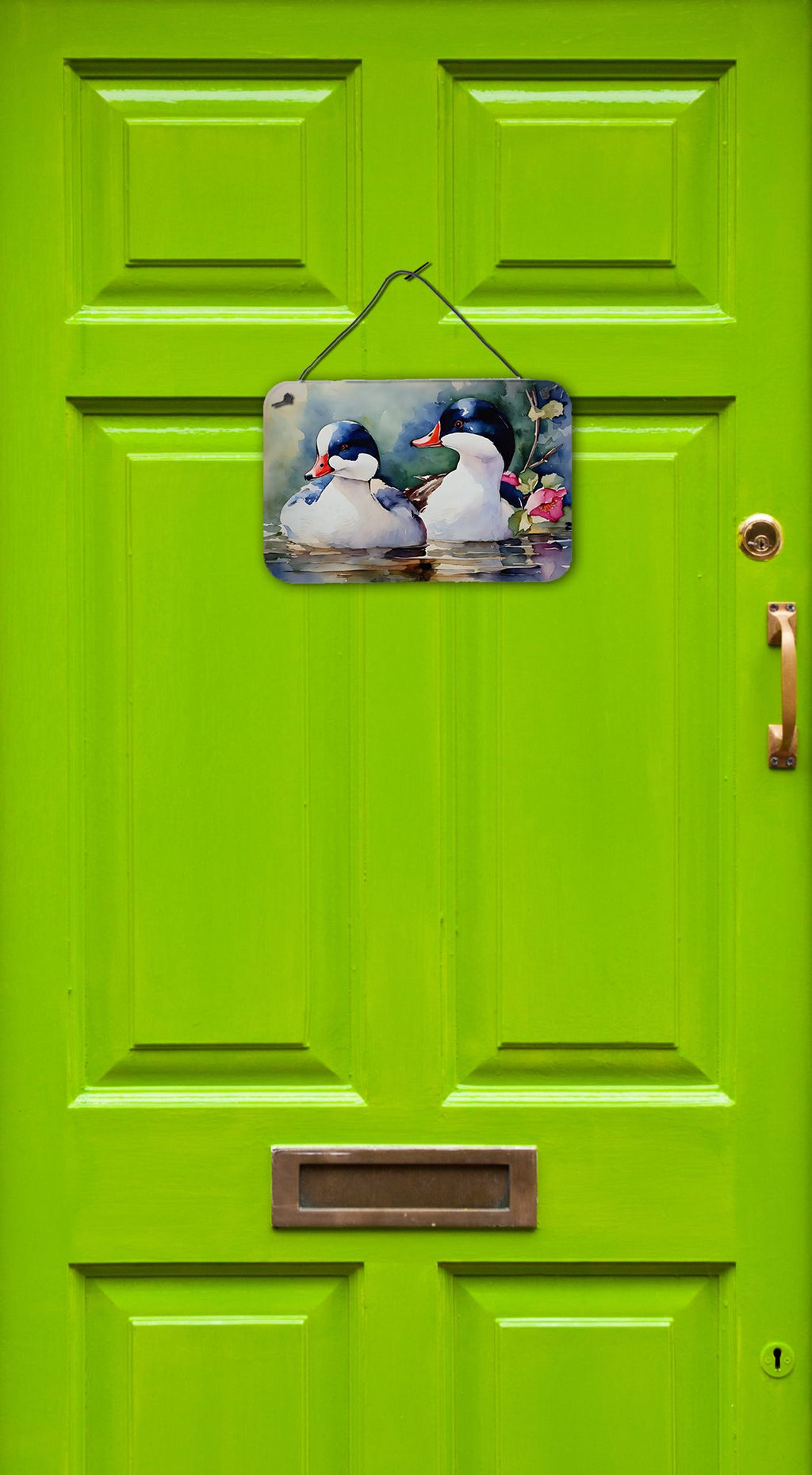 NEW Bufflehead Wall or Door Hanging Prints Aluminum Metal Sign Kitchen Wall Bar Bathroom Plaque Home Decor, 8HX12W, Multicolor