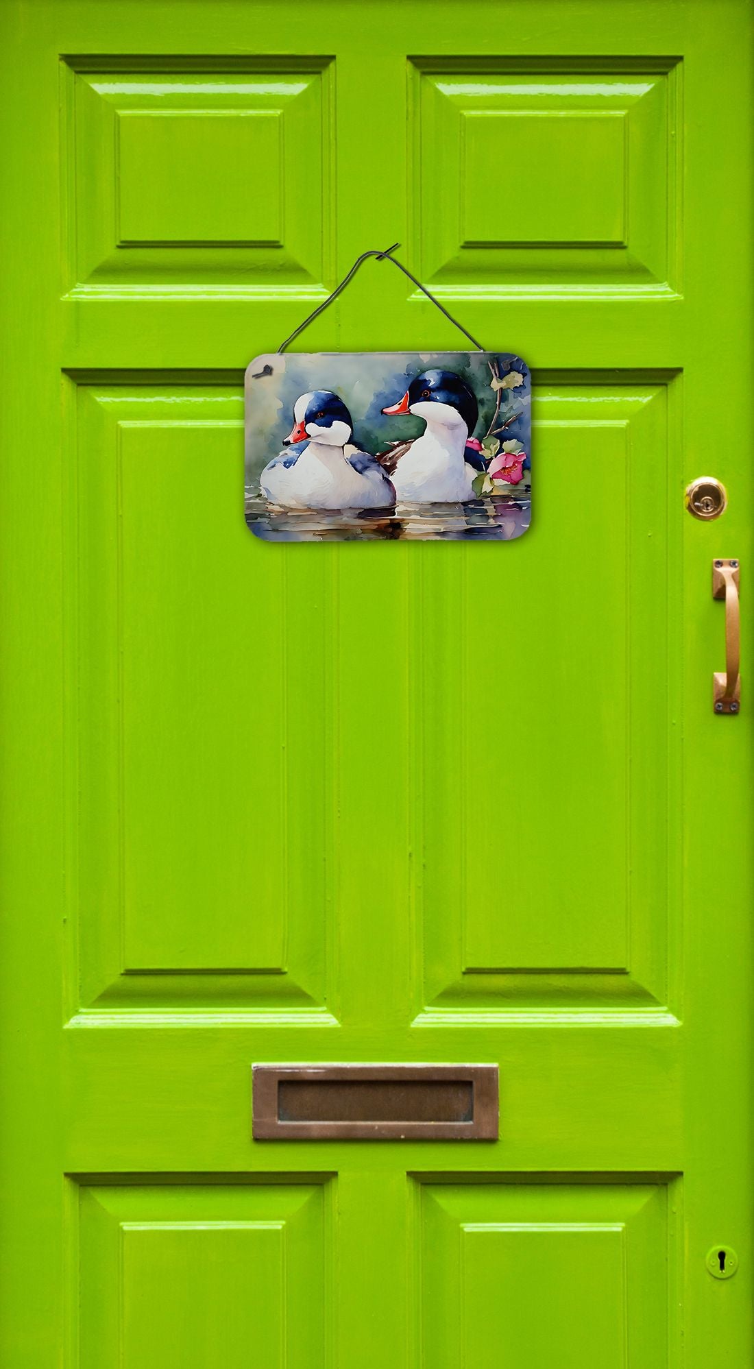 NEW Bufflehead Wall or Door Hanging Prints Aluminum Metal Sign Kitchen Wall Bar Bathroom Plaque Home Decor, 8HX12W, Multicolor