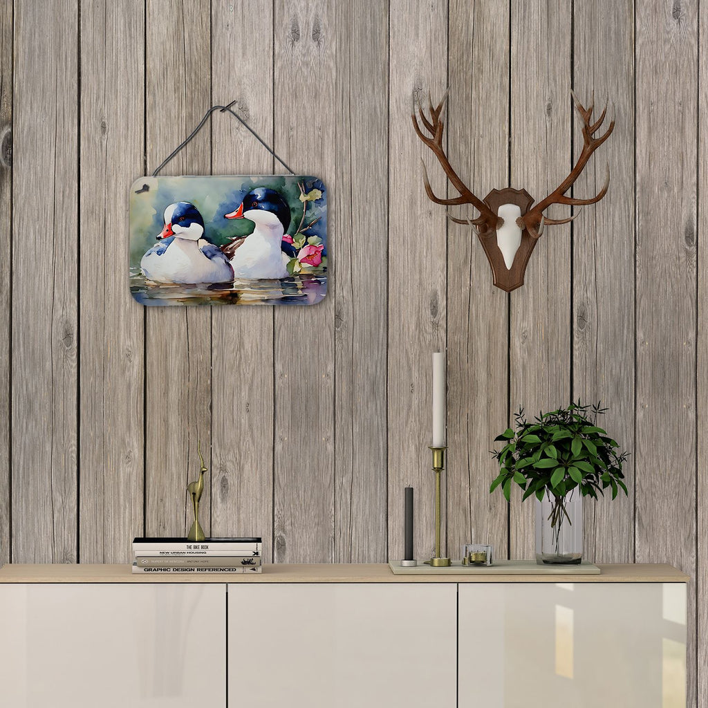 NEW Bufflehead Wall or Door Hanging Prints Aluminum Metal Sign Kitchen Wall Bar Bathroom Plaque Home Decor, 8HX12W, Multicolor